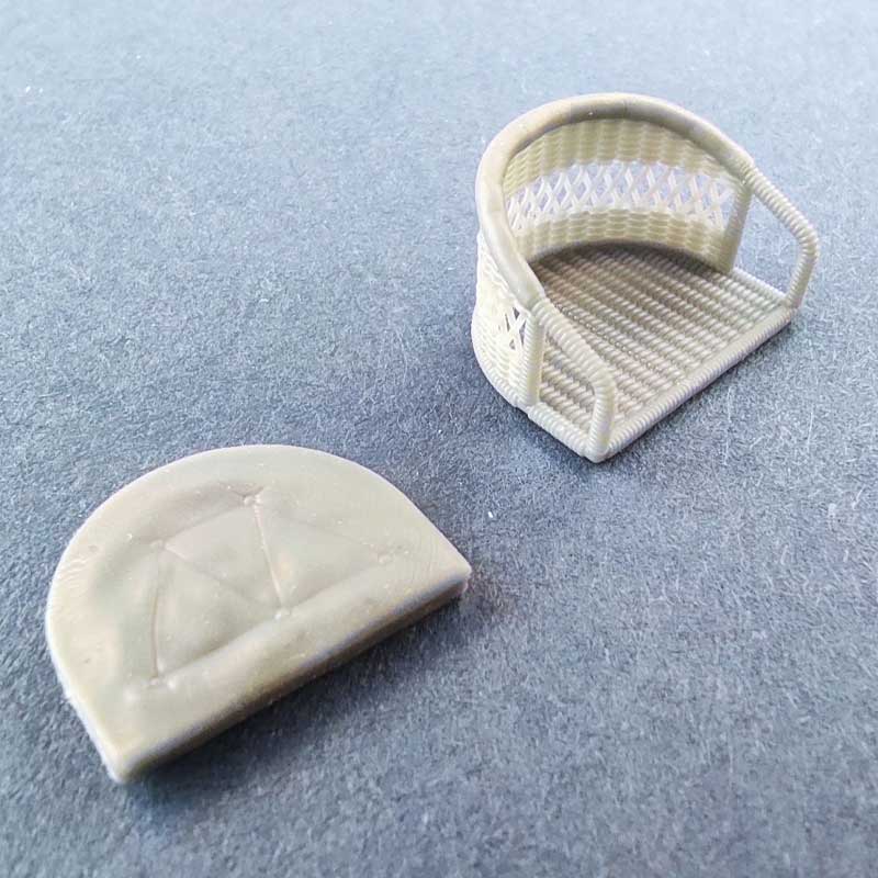 Copper State Models Wicker Seat W/Cushion & Leather Pad (1/32) A32-010