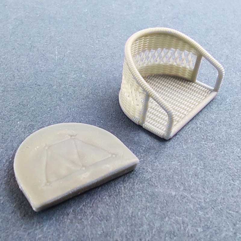 Copper State Models Wicker Seat W/Cushion (1/32) A32-011