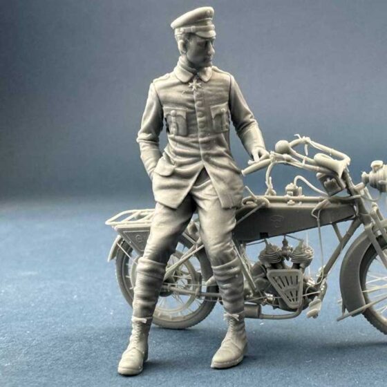Copper State Models Werner Voss Posing With A Motorcycle (1/32)F32-058 Copper State Models Werner Voss Posing With A Motorcycle (1/32)F32-058