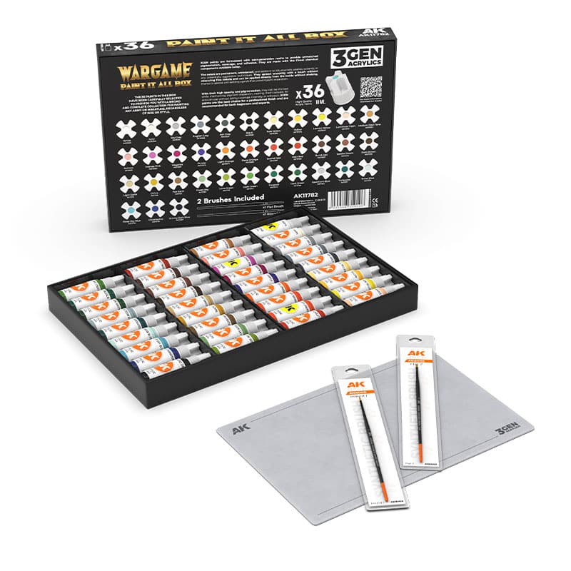 AK Interactive Wargame Paint It All Box 36 Colors 3Gen AK11782