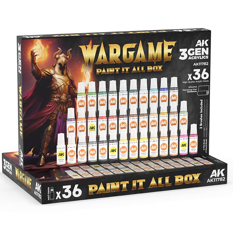 AK Interactive Wargame Paint It All Box 36 Colors 3Gen AK11782 AK Interactive Wargame Paint It All Box 36 Colors 3Gen AK11782