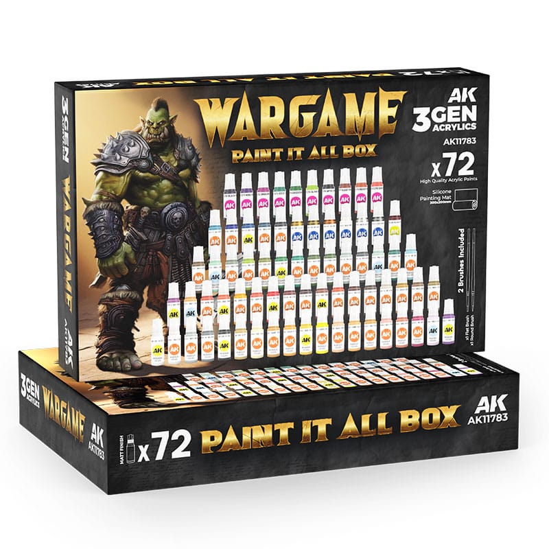 AK Interactive Wargame Paint It All Box 72 Colors 3Gen AK11783 AK Interactive Wargame Paint It All Box 72 Colors 3Gen AK11783