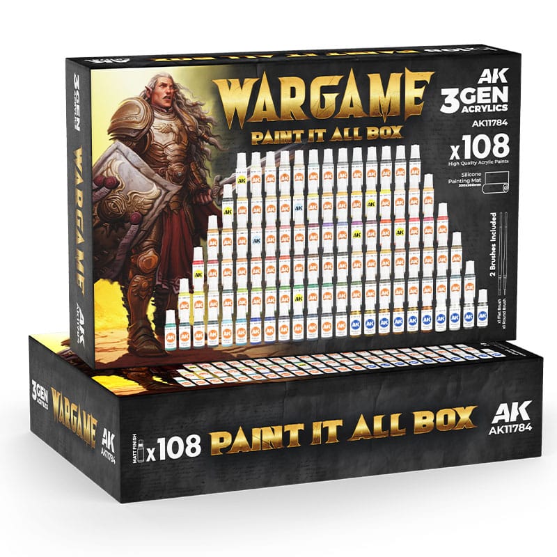 AK Interactive Wargame Paint It All Box 108 Colors 3Gen AK11784 AK Interactive Wargame Paint It All Box 108 Colors 3Gen AK11784