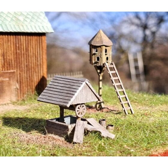 Model Scene Rustic Well and Dovecote Set (HO) 98535 Model Scene Rustic Well and Dovecote Set (HO) 98535