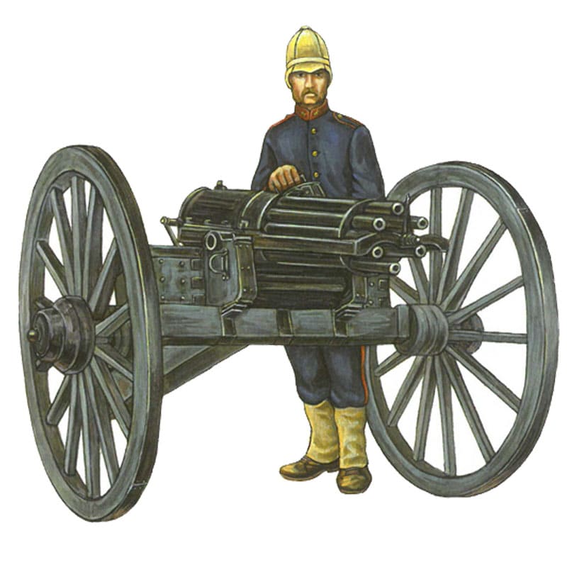 Hat Industrie Colonial Wars Gatling Gun and Crew (1/72) 8179