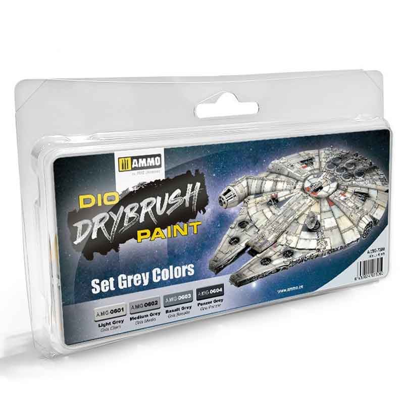 Ammo DRYBRUSH Set Grey Colours A.MIG-7300