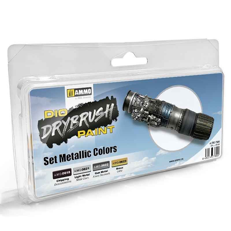 Ammo DRYBRUSH Set Metallic Colours Set A.MIG-7305