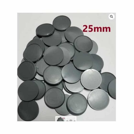 The Tabletop Workshop Round Lipped Base Singles (50pk) (25mm) SKSIN25RNDGY The Tabletop Workshop Round Lipped Base Singles (50pk) (25mm) SKSIN25RNDGY