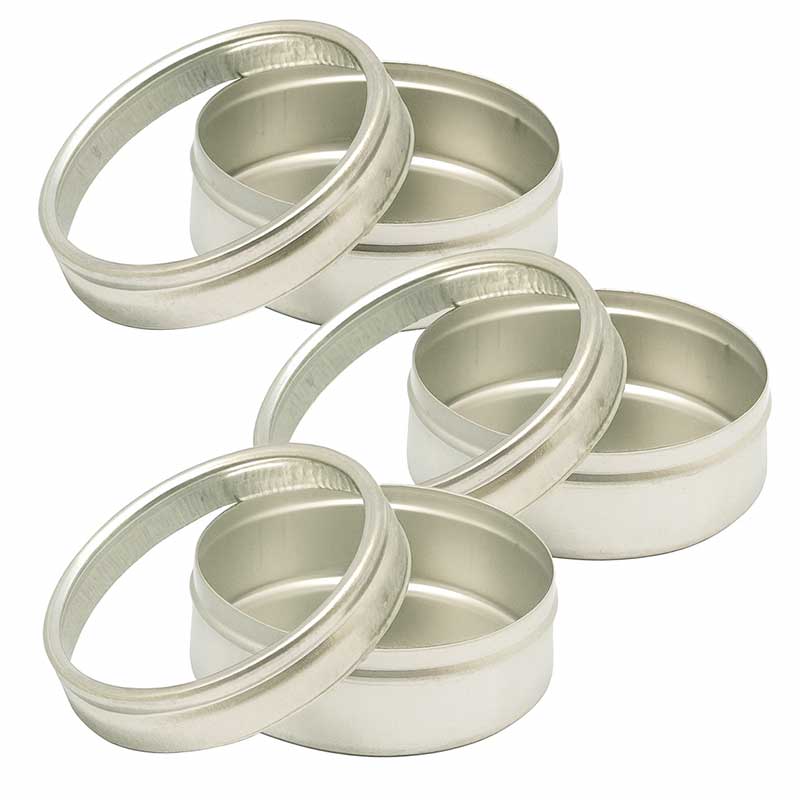 3pk Clear Lid Storage Tins 53x38mm