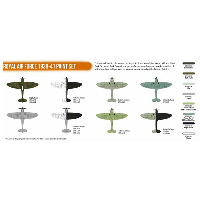 Hataka Royal Air Force 1938-41 Paint Set Orange Line HTK-CS121