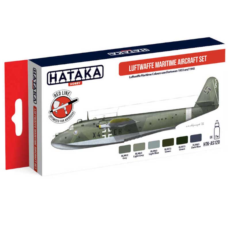 Hataka Luftwaffe Maritime Aircraft Paint Set Red Line HTK-AS120 Hataka Luftwaffe Maritime Aircraft Paint Set Red Line HTK-AS120