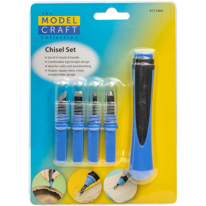 Modelcraft Chisel Set (Set of 4 with Handle) PCT1004
