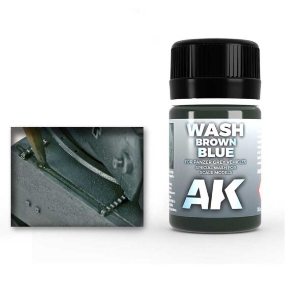 AK Interactive Wash Brown Blue For Panzer Grey (35ml) AK-070 AK Interactive Wash Brown Blue For Panzer Grey (35ml) AK-070
