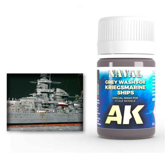 AK Interactive Grey Wash For Kriegsmarine Ships (35ml) AK-303 AK Interactive Grey Wash For Kriegsmarine Ships (35ml) AK-303