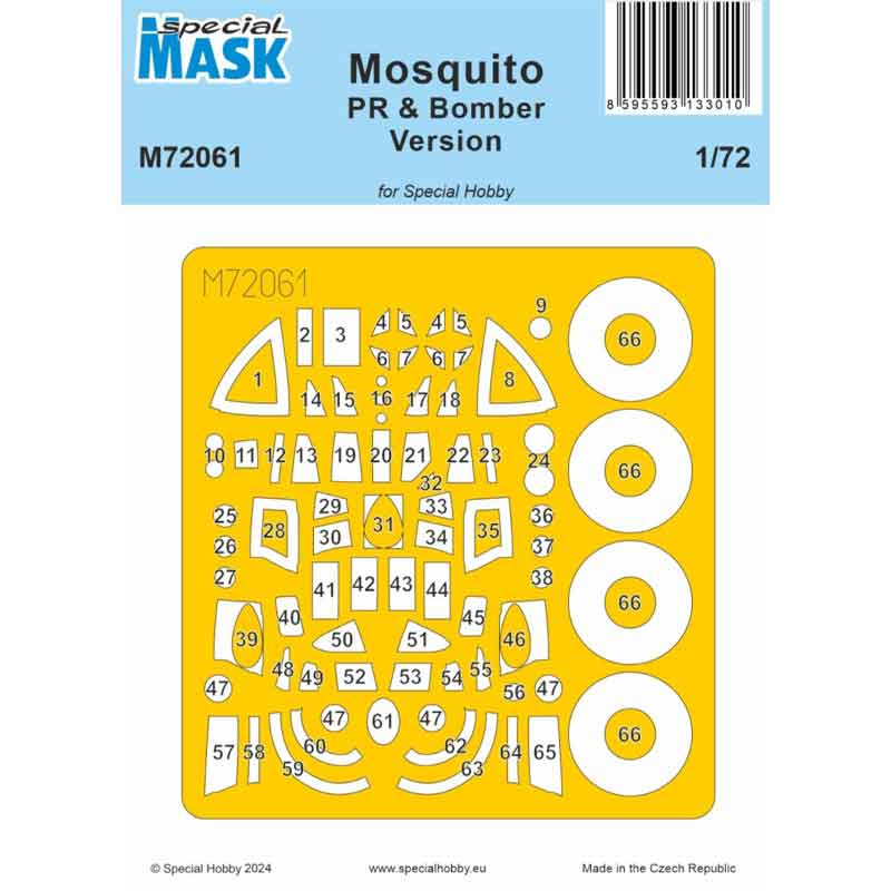 Special Hobby Mosquito PR & Bomber Canopy Mask (1/72) M72061