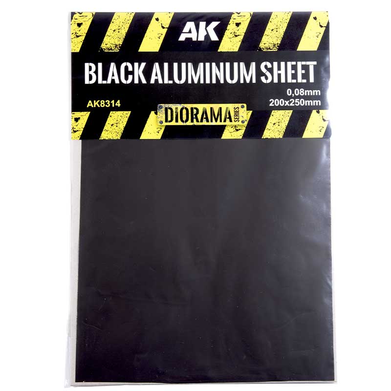 AK Interactive Black Aluminium Sheet 150µm 200x250mm AK8314