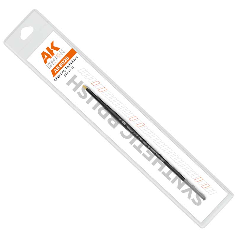 AK Interactive Synthetic Brush - Chipping Technique Round AKB028