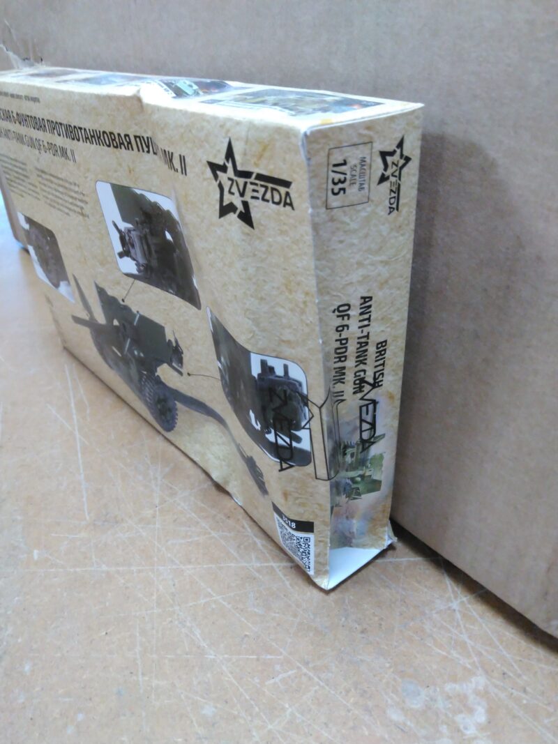 1/35 British 57mm Anti-Tank Gun QF 6-Pdr Mk.II Zvezda 3518 *Damaged Box*