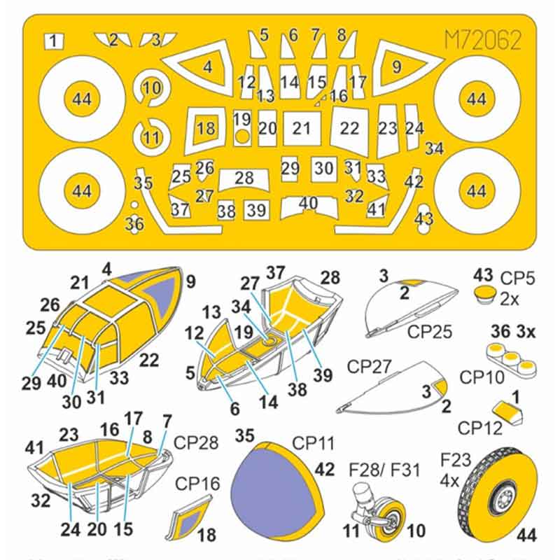 Special Hobby Mosquito NF Canopy Mask (1/72) M72062