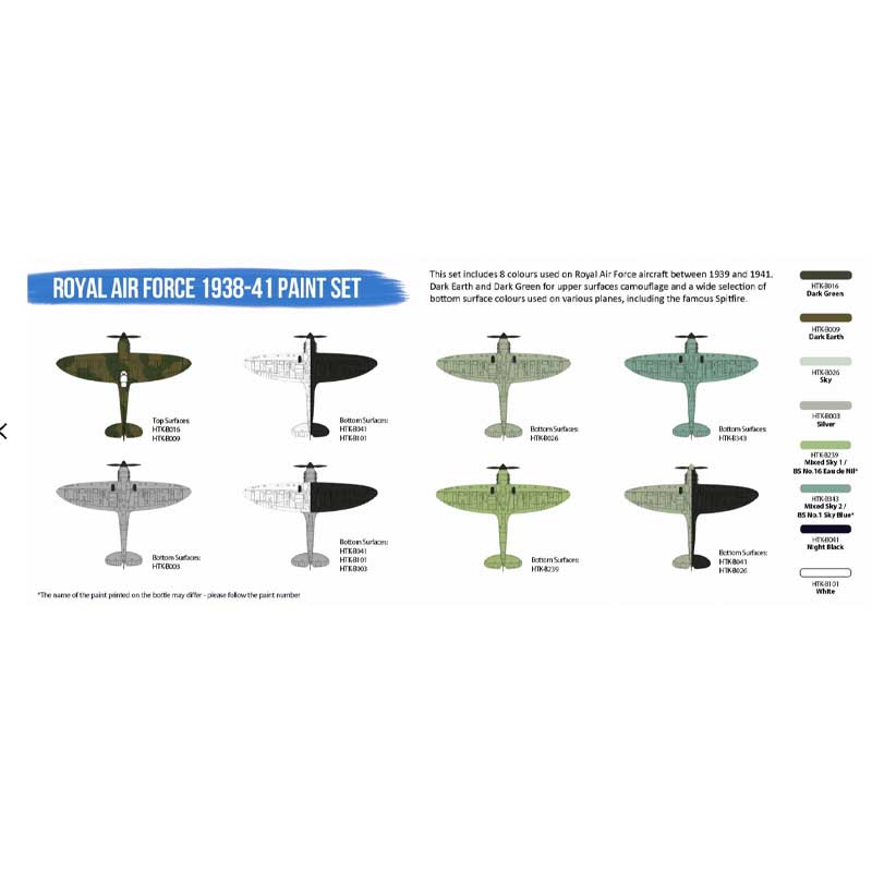 Hataka Royal Air Force 1938–41 (Blue Line) Paint Set HTK-BS121