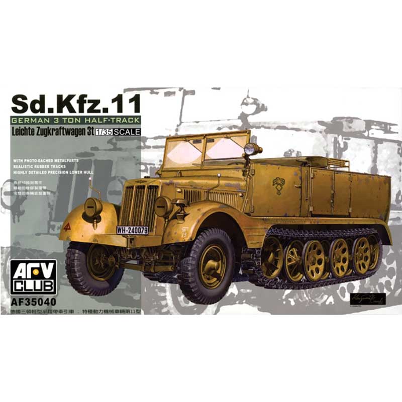 AFV Club German Army SdKfz 11 3-Ton Half-Track Vehicle (1/35) AF35040