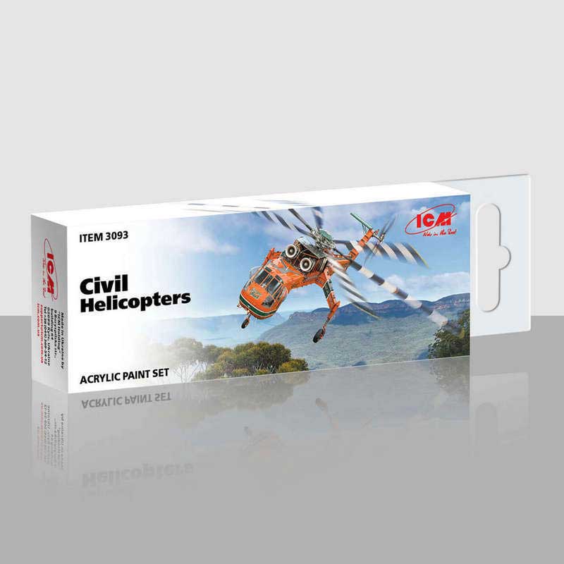 ICM Civil Helicopters Acrylic Paint Set (6x12ml) 3093