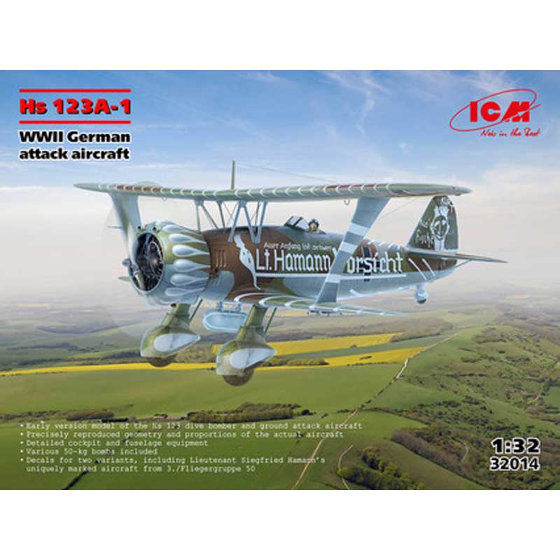 ICM Hs 123A-1 WWII German Attack Aircraft (1/32) 32014