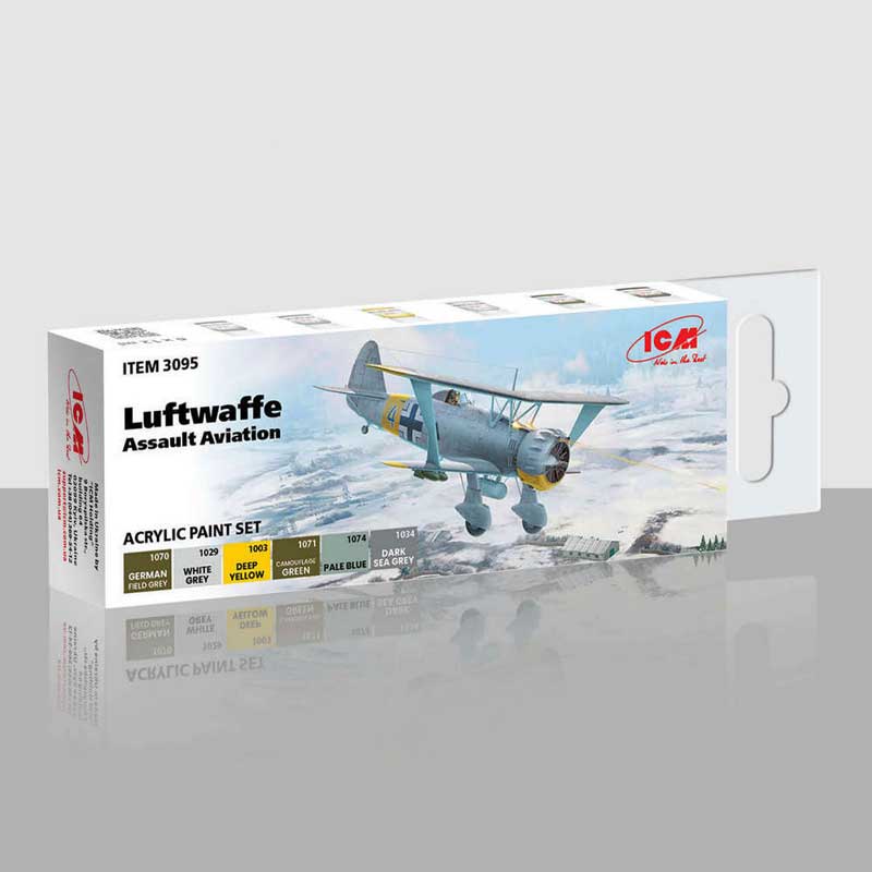 ICM Luftwaffe Assault Aviation Acrylic Paint Set (6x12ml) 3095