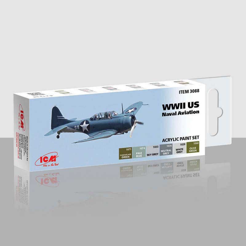 ICM WWII U.S. Naval Aviation Acrylic Paint Set (6x12ml) 3088