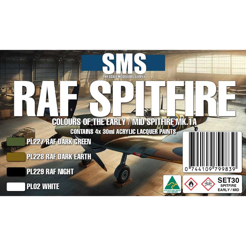 SMS RAF Spitfire Early / Mid MK.1A Colour Set (4x30ml) SET30