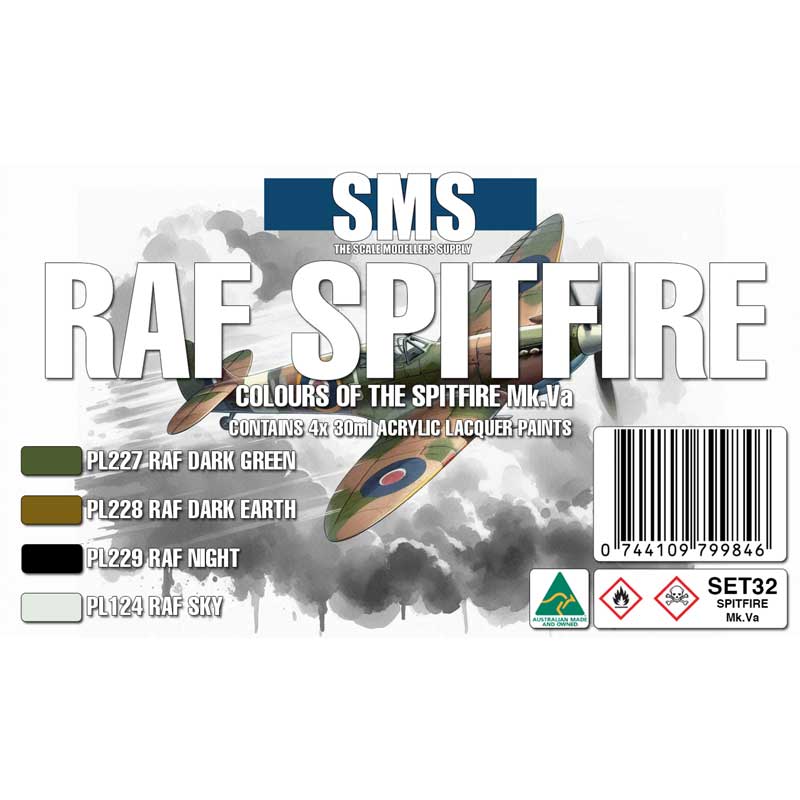 SMS RAF Spitfire Mk.Va Colour Set (4x30ml) SET32