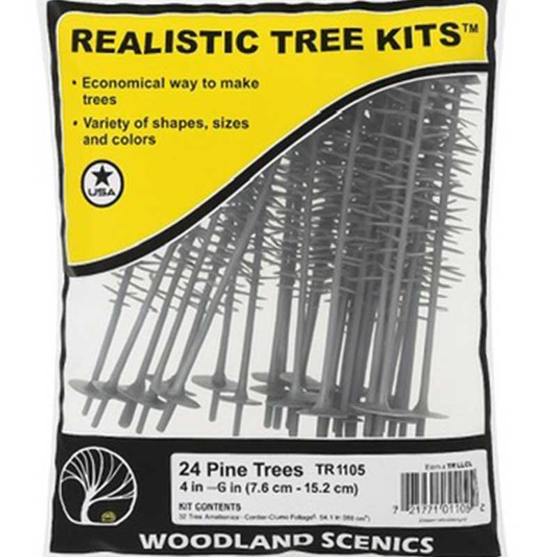 Woodland Scenics Conifer Green Trees (24/Kit) WTR1105