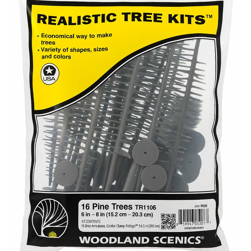 Woodland Scenics Conifer Green Trees (16/Kit) WTR1106
