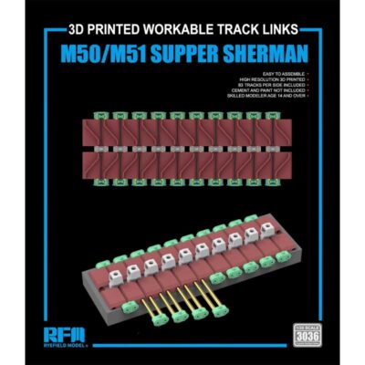Rye Field Models 3D Printed Tracks M50/M51 Super Sherman (1/35) RM3036