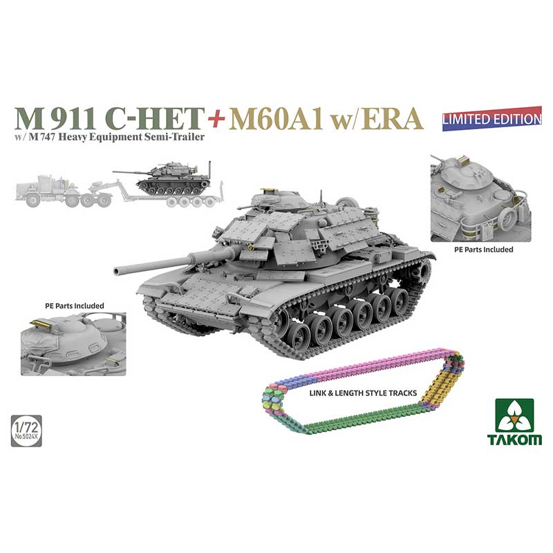 Takom US Army M911/M747 Transporter + M60A1 (1/72) 05024X