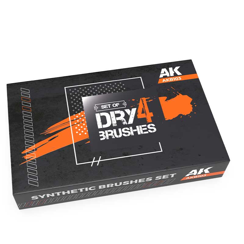 AK Interactive Dry Brushes Set (4 Brushes) AKB103