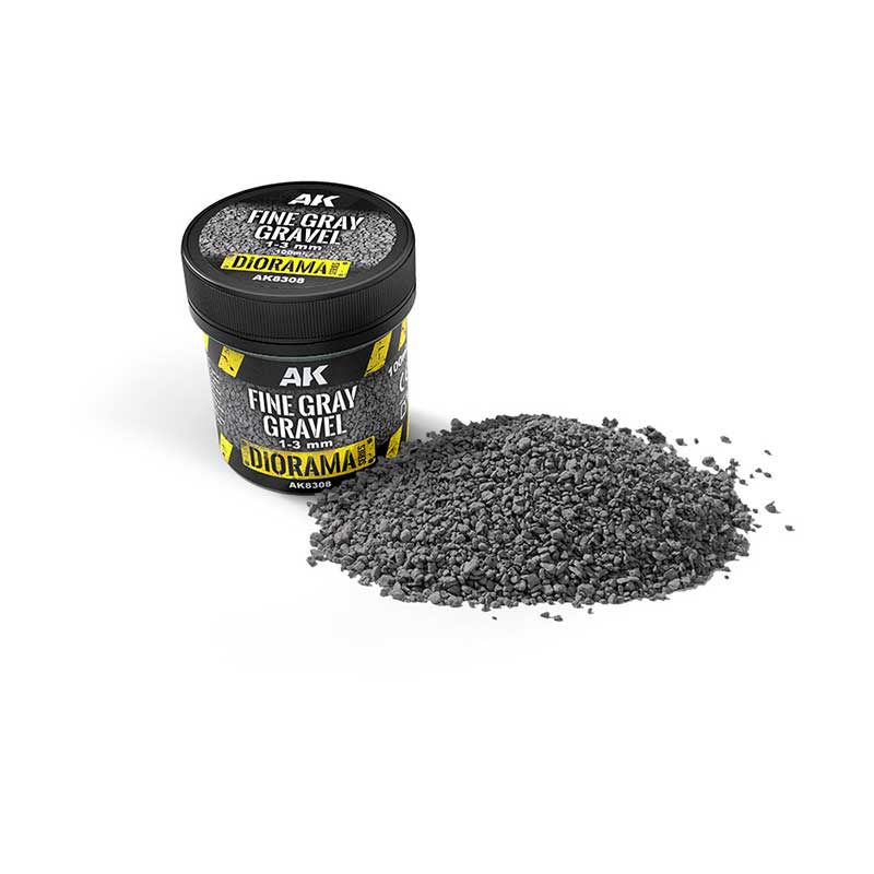 AK Interactive Fine Gray Gravel 1–3mm (100ml) AK8308