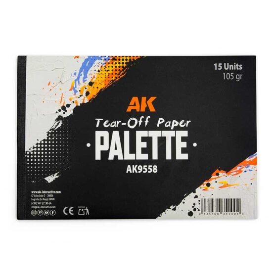 AK Interactive Tear-Off Paper Palette (15 Sheets) AK9558 AK Interactive Tear-Off Paper Palette (15 Sheets) AK9558