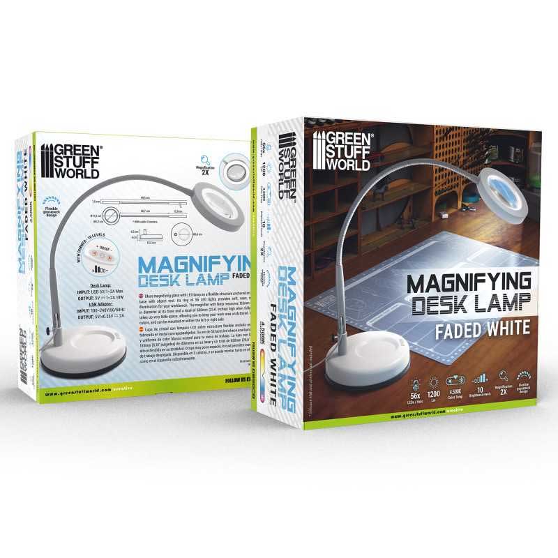 Green Stuff World Magnifying Desk Lamp Faded White 5595