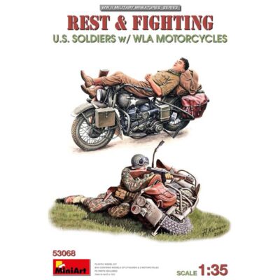 Miniart Rest & Fight US Soldiers with Motorcycles (1/35) 53068