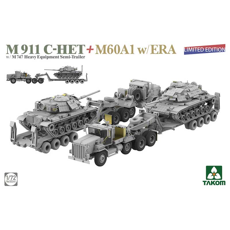 Takom US Army M911/M747 Transporter + M60A1 (1/72) 05024X