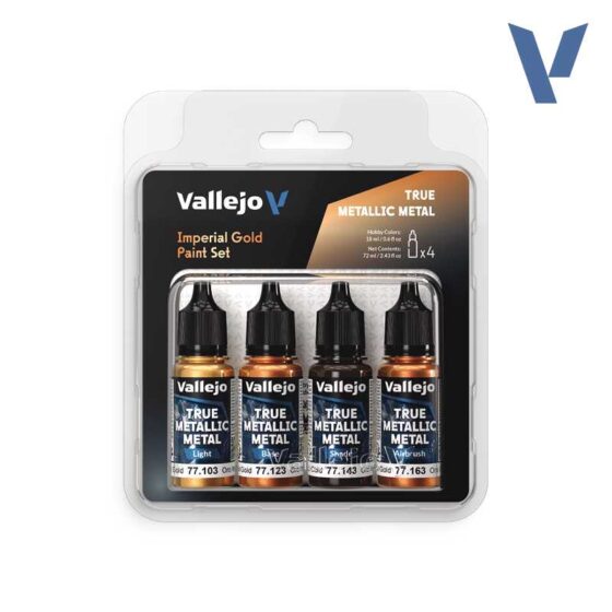 Vallejo True Metallic Metal Imperial Gold Paint Set 77.252 Vallejo True Metallic Metal Imperial Gold Paint Set 77.252