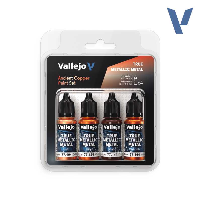 Vallejo True Metallic Metal Ancient Copper Paint Set 77.253
