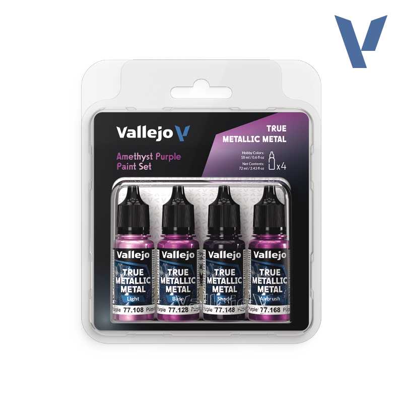 Vallejo True Metallic Metal Amethyst Purple Paint Set 77.255