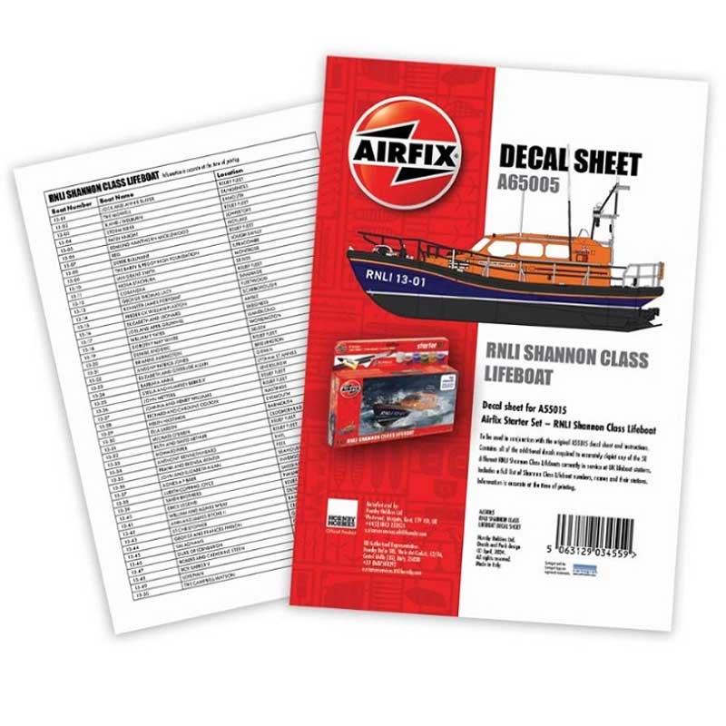 Airfix RNLI Shannon Class Lifeboat Decals (1/72) A65005