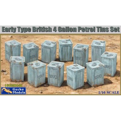 Gecko Models Early Type British 4 Gallon Petrol Tins (1/16) 16GM0040