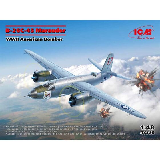 ICM B-26C-45 Marauder WWII American Bomber (1/48) 48328 ICM B-26C-45 Marauder WWII American Bomber (1/48) 48328