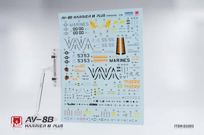 UMa Model AV-8B Harrier II PLUS VMA-542 "Tigers" Squadron (1/48) D1003