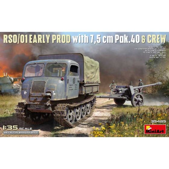 Miniart RSO/01 Early Production W/ 7.5cm Pak 40 & Crew (1/35) 35485 Miniart RSO/01 Early Production W/ 7.5cm Pak 40 & Crew (1/35) 35485
