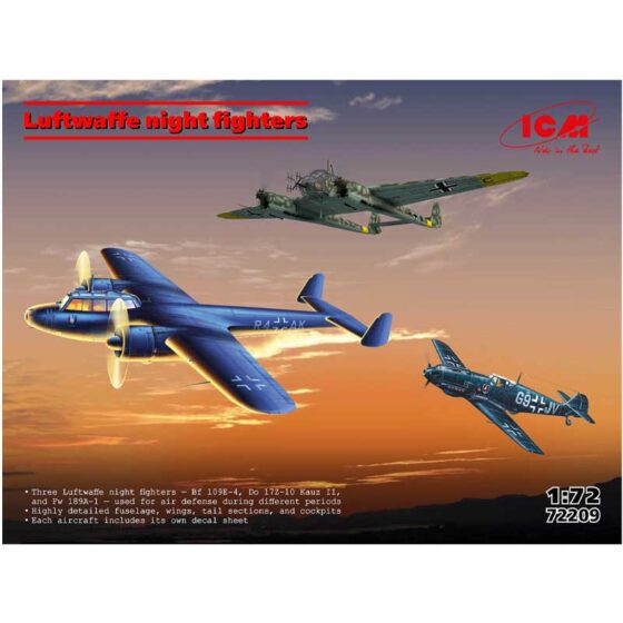 ICM Luftwaffe Night Fighters Set of 3 (1/72) 72209 ICM Luftwaffe Night Fighters Set of 3 (1/72) 72209